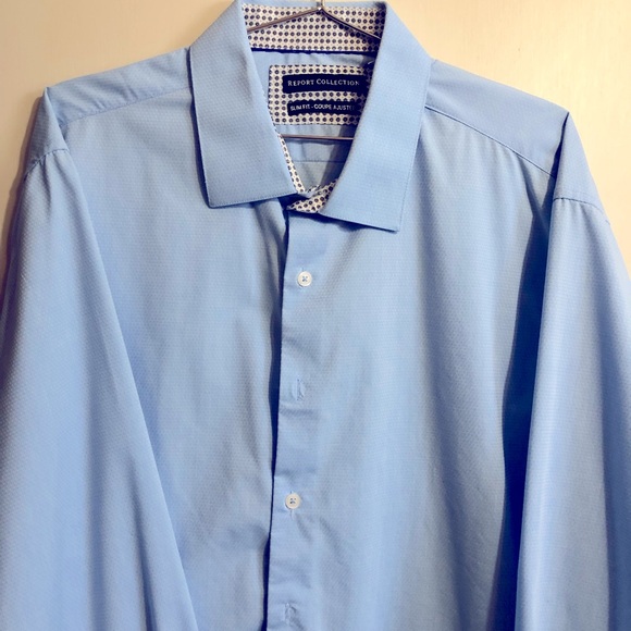 Report collection, blue, double cuff button down - Picture 1 of 8